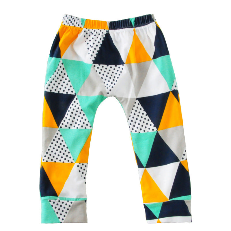 Children's Clothing Boy Suit Short-Sleeved T-Shirt Blue Letter Arrow Geometric Pants Baby Two-Piece Suit - Nyaabs