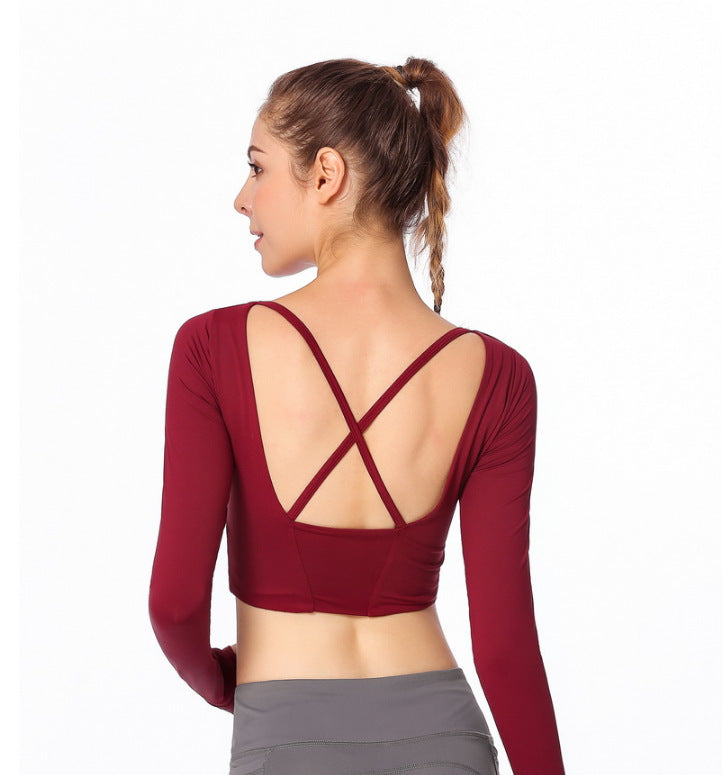 Cross Back Sports Fitness Wear Long Sleeve - Nyaabs