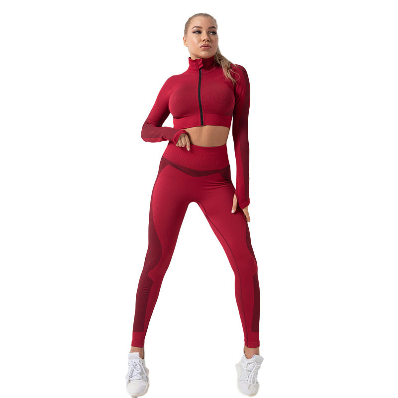 Stand-Up Collar Hip-Lifting Elastic Fitness Sports Yoga Wear - Nyaabs