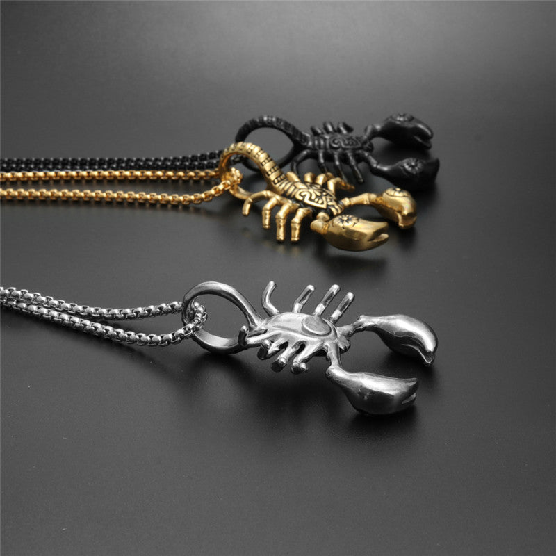 Scorpion Pendant Necklace 316L Stainless Steel Men Chain Necklace Fashion Men Jewelry - Nyaabs