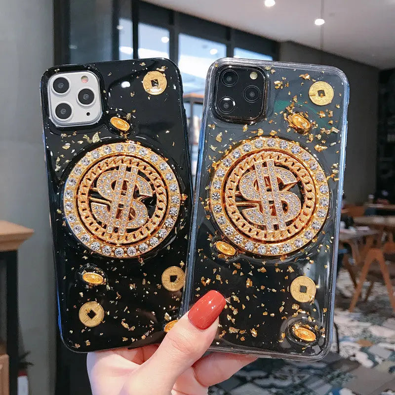 3D Diamond Dollar Turnplate Phone Case Luxury Designer - Nyaabs