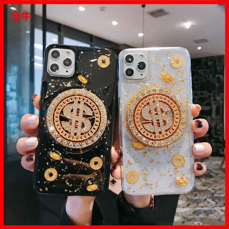 3D Diamond Dollar Turnplate Phone Case Luxury Designer - Nyaabs