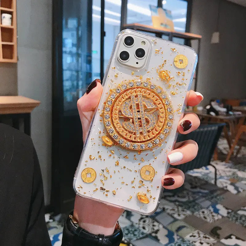 3D Diamond Dollar Turnplate Phone Case Luxury Designer - Nyaabs