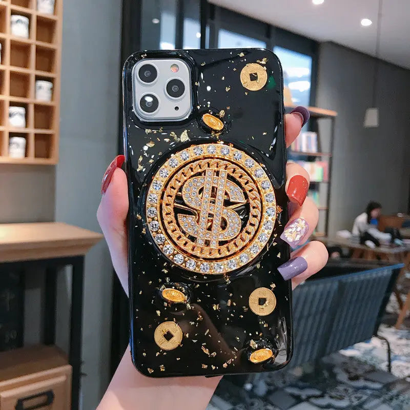 3D Diamond Dollar Turnplate Phone Case Luxury Designer - Nyaabs