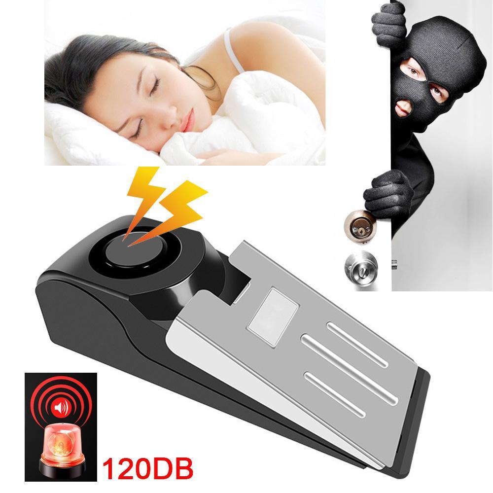 Electronic Burglar Alarm Intelligent Home Security Wedge Door Stop Alarm System Device Hotel Intruder Alert Detection - Nyaabs