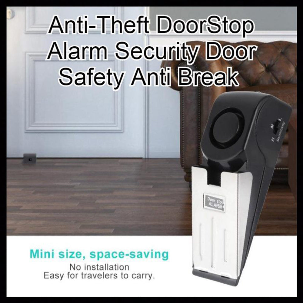 Electronic Burglar Alarm Intelligent Home Security Wedge Door Stop Alarm System Device Hotel Intruder Alert Detection - Nyaabs