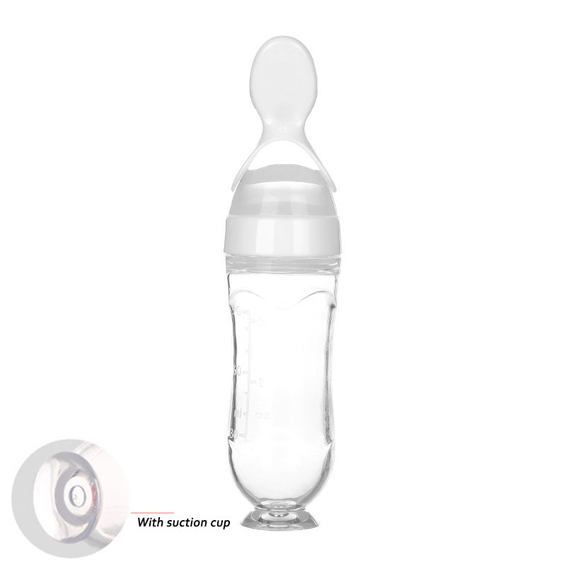 Safe Newborn Baby Feeding Bottle Toddler Silicone Squeeze Feeding Spoon Milk Bottle Baby Training Feeder Food Supplement - Nyaabs