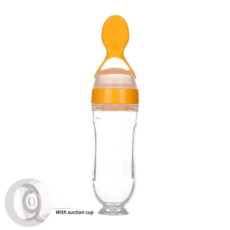 Safe Newborn Baby Feeding Bottle Toddler Silicone Squeeze Feeding Spoon Milk Bottle Baby Training Feeder Food Supplement - Nyaabs