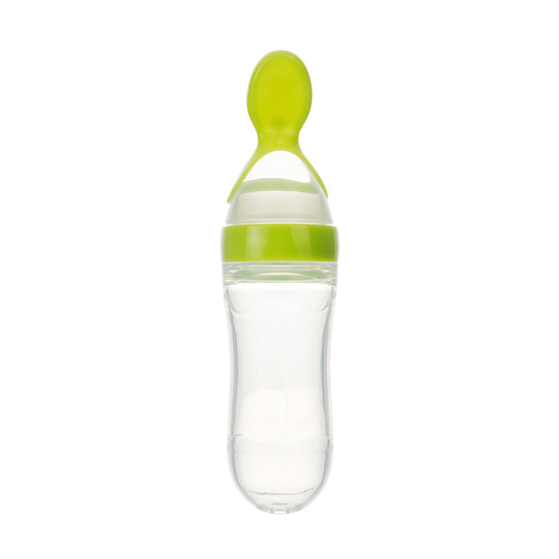 Safe Newborn Baby Feeding Bottle Toddler Silicone Squeeze Feeding Spoon Milk Bottle Baby Training Feeder Food Supplement - Nyaabs