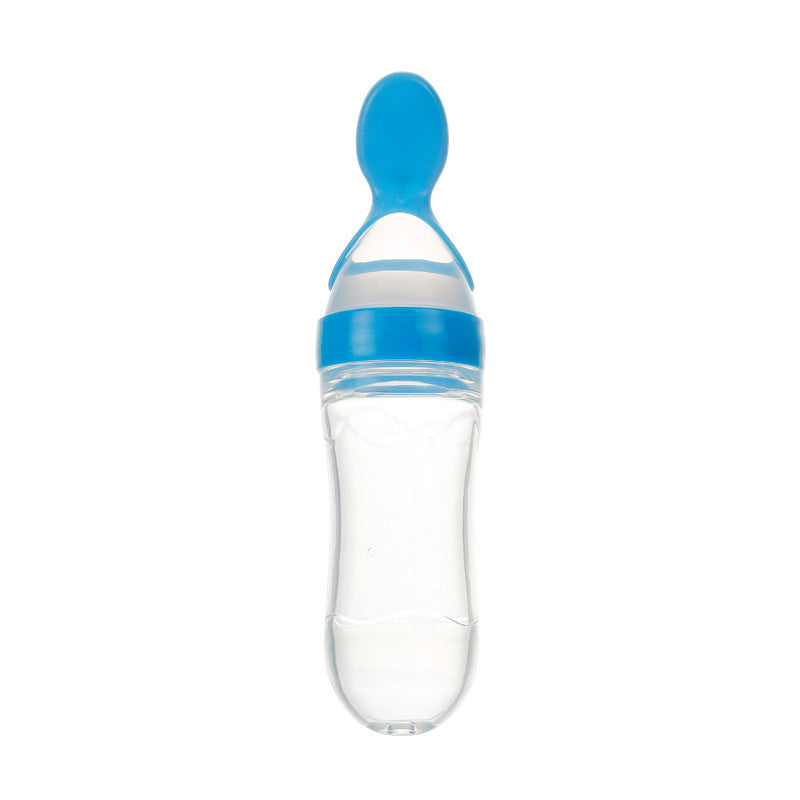 Safe Newborn Baby Feeding Bottle Toddler Silicone Squeeze Feeding Spoon Milk Bottle Baby Training Feeder Food Supplement - Nyaabs