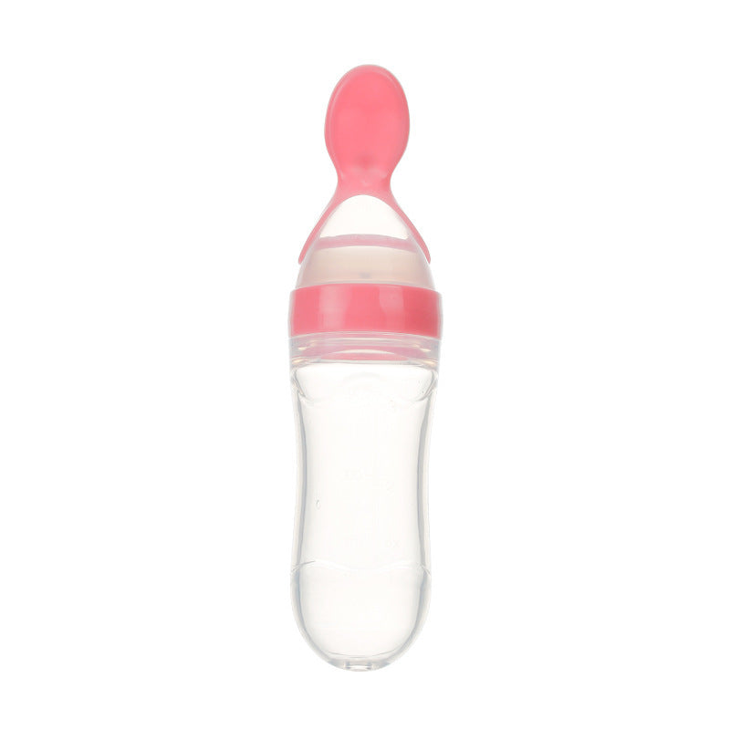 Safe Newborn Baby Feeding Bottle Toddler Silicone Squeeze Feeding Spoon Milk Bottle Baby Training Feeder Food Supplement - Nyaabs