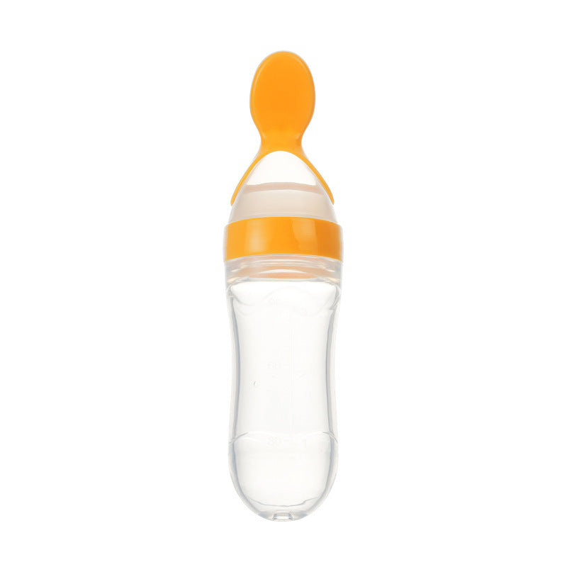 Safe Newborn Baby Feeding Bottle Toddler Silicone Squeeze Feeding Spoon Milk Bottle Baby Training Feeder Food Supplement - Nyaabs