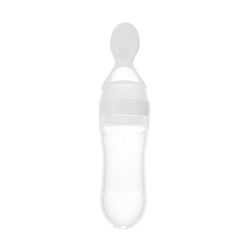 Safe Newborn Baby Feeding Bottle Toddler Silicone Squeeze Feeding Spoon Milk Bottle Baby Training Feeder Food Supplement - Nyaabs