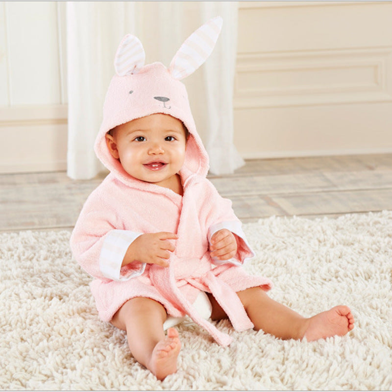 Cartoon Cute Animal Modeling Baby Bath Towels Baby Bathrobes Cotton Children's Bathrobes Baby Hooded - Nyaabs