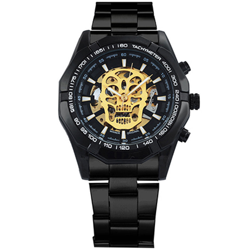 Official Automatic GOLD Watch Men Steel Strap Skeleton - Nyaabs