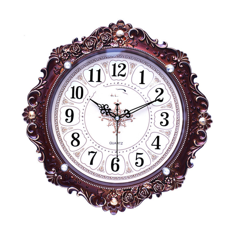 European Style Retro Decorative Wall Clock Mute Household - Nyaabs