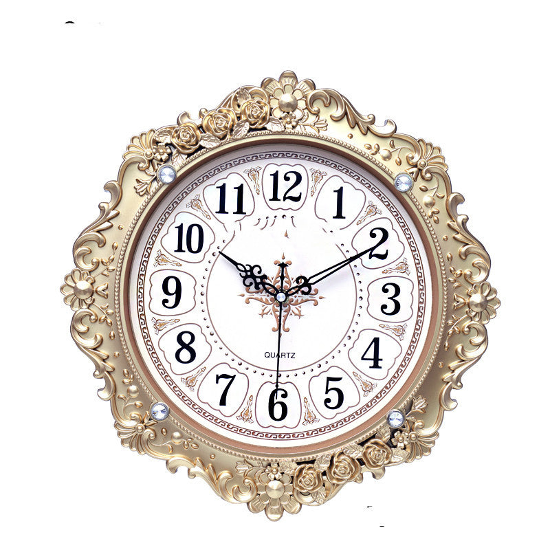 European Style Retro Decorative Wall Clock Mute Household - Nyaabs