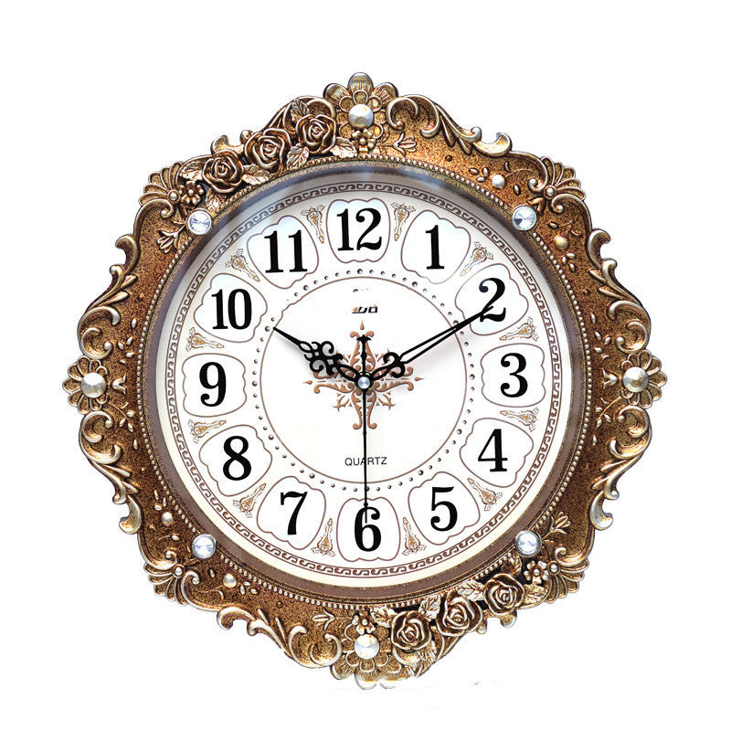 European Style Retro Decorative Wall Clock Mute Household - Nyaabs