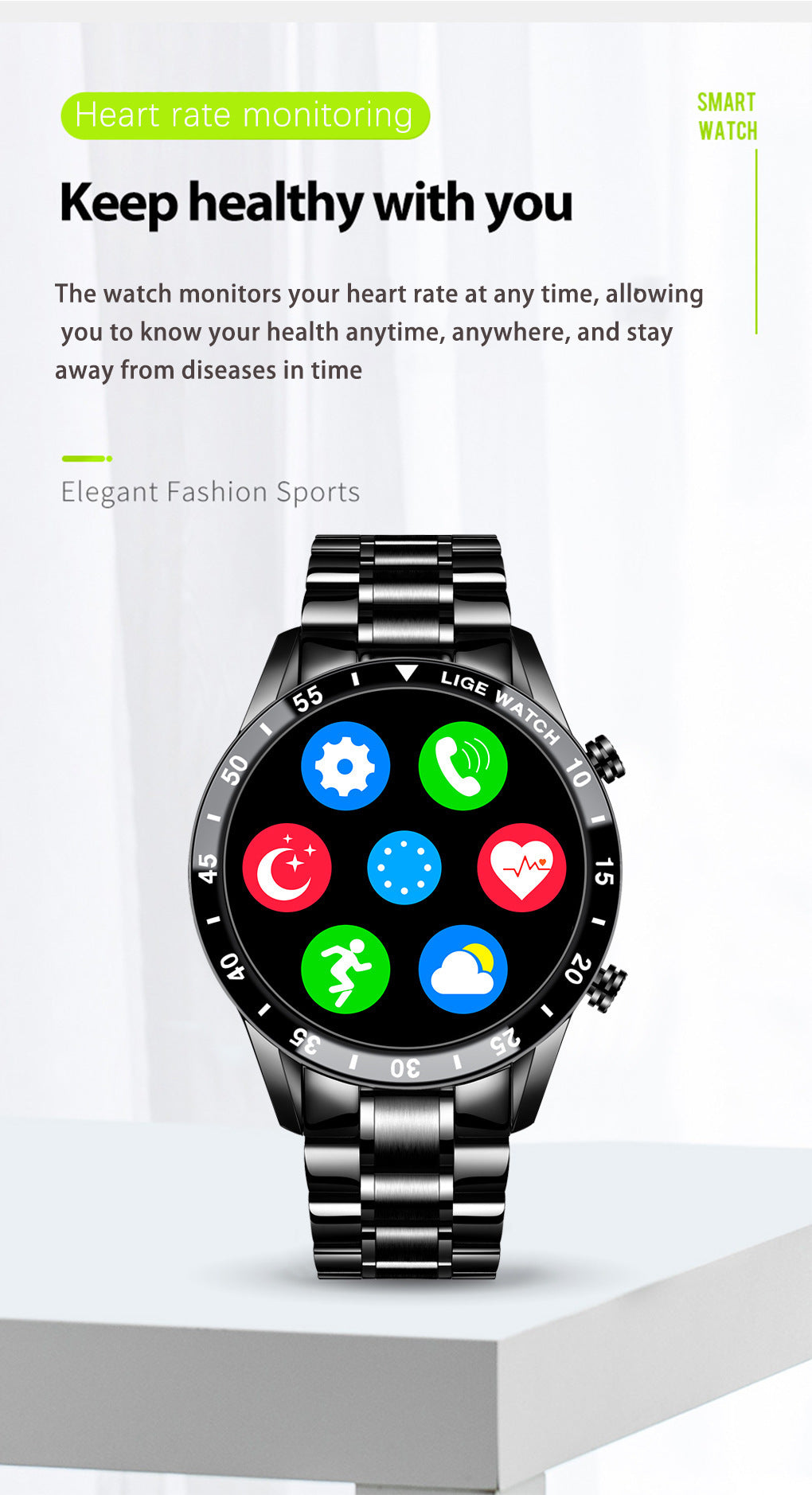 Lige's New Smart Watch Upgrade Smart Wearable Watch - Nyaabs