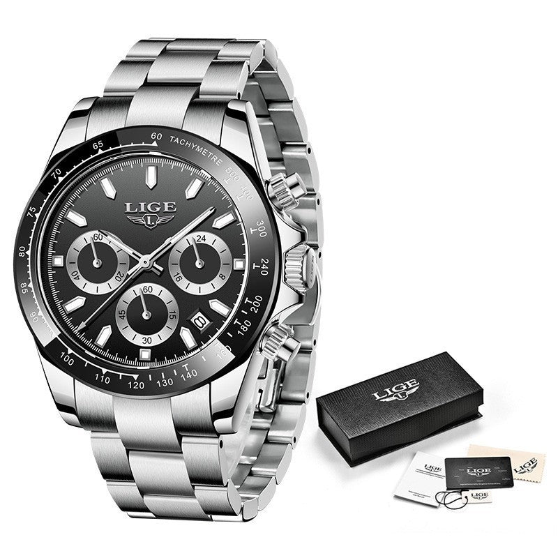 Men's Quartz Watch Multifunction Chronograph Sports Waterproof Watch - Nyaabs