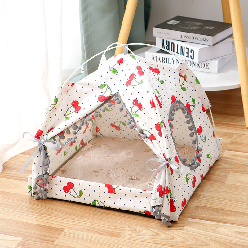 Cat Tent Cat Cat House Enclosed Pet Bed nyaabs.com