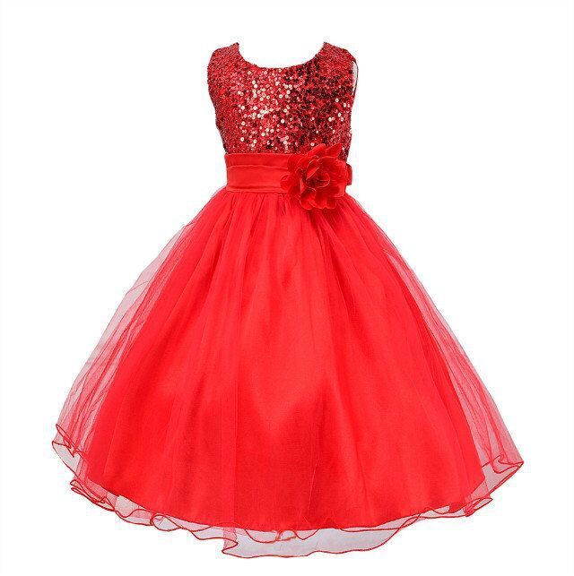 Baby Sequin Dress Flower Girl Wedding Princess Dress - Nyaabs