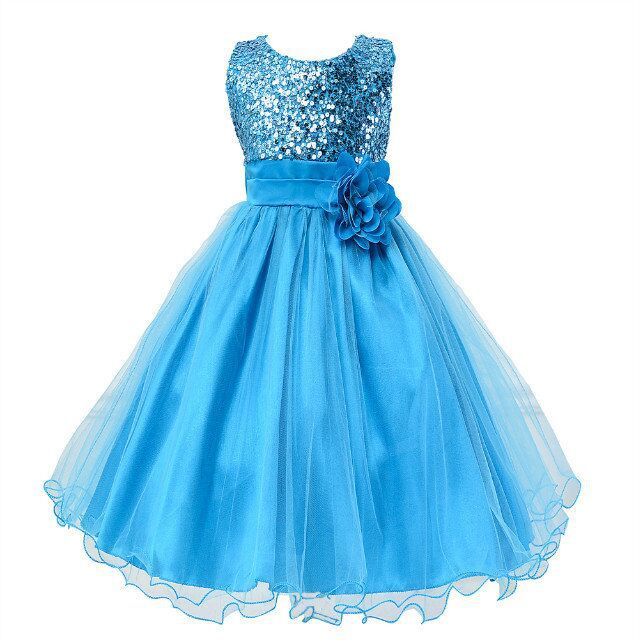 Baby Sequin Dress Flower Girl Wedding Princess Dress - Nyaabs