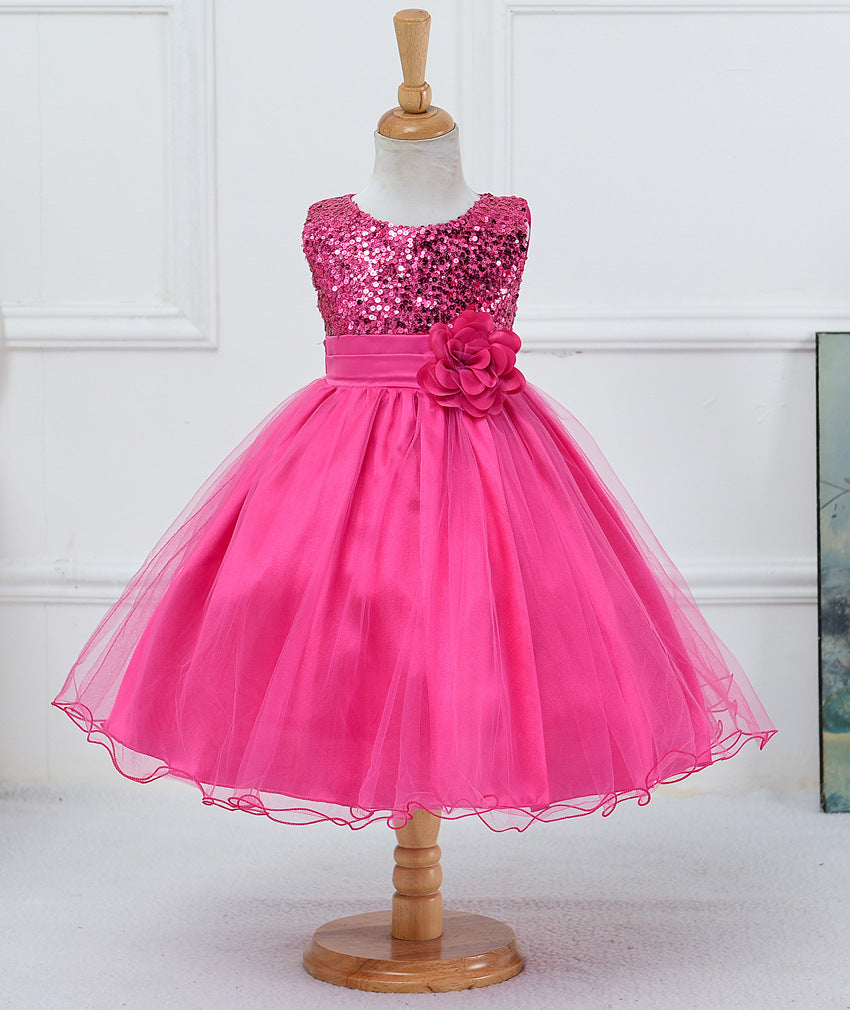 Baby Sequin Dress Flower Girl Wedding Princess Dress - Nyaabs