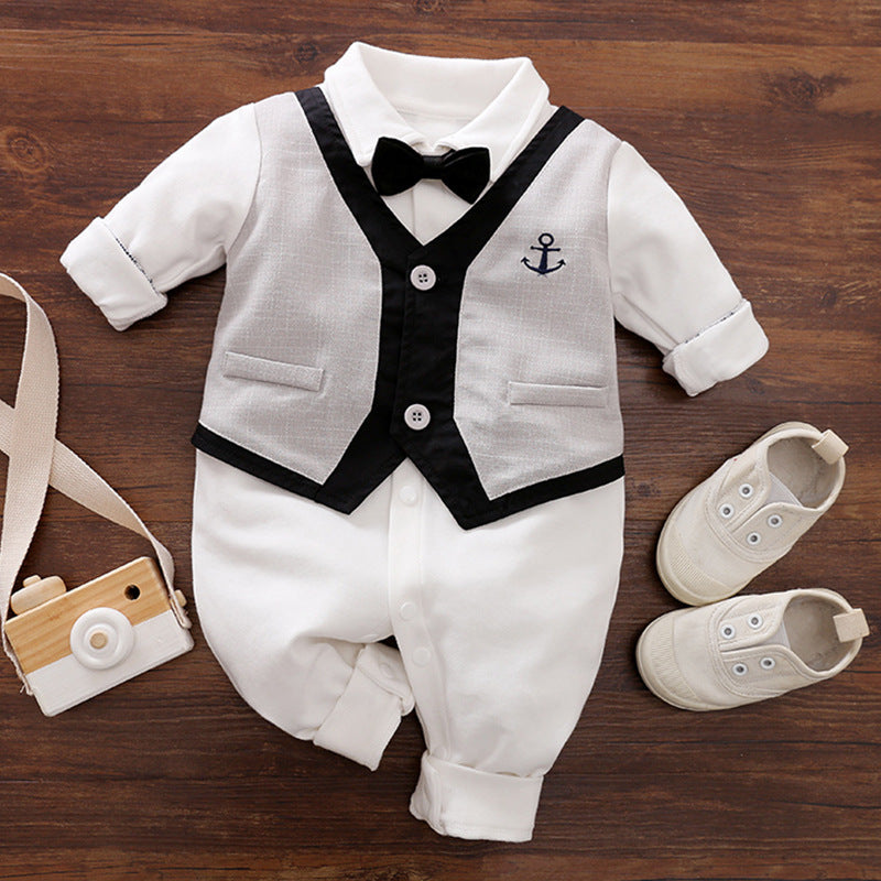 Gentleman's Baby Clothes, Long-sleeved Baby Clothes, Gentleman's Romper - Nyaabs