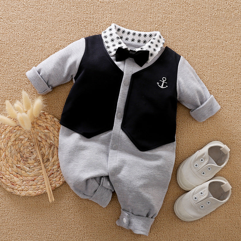 Gentleman's Baby Clothes, Long-sleeved Baby Clothes, Gentleman's Romper - Nyaabs