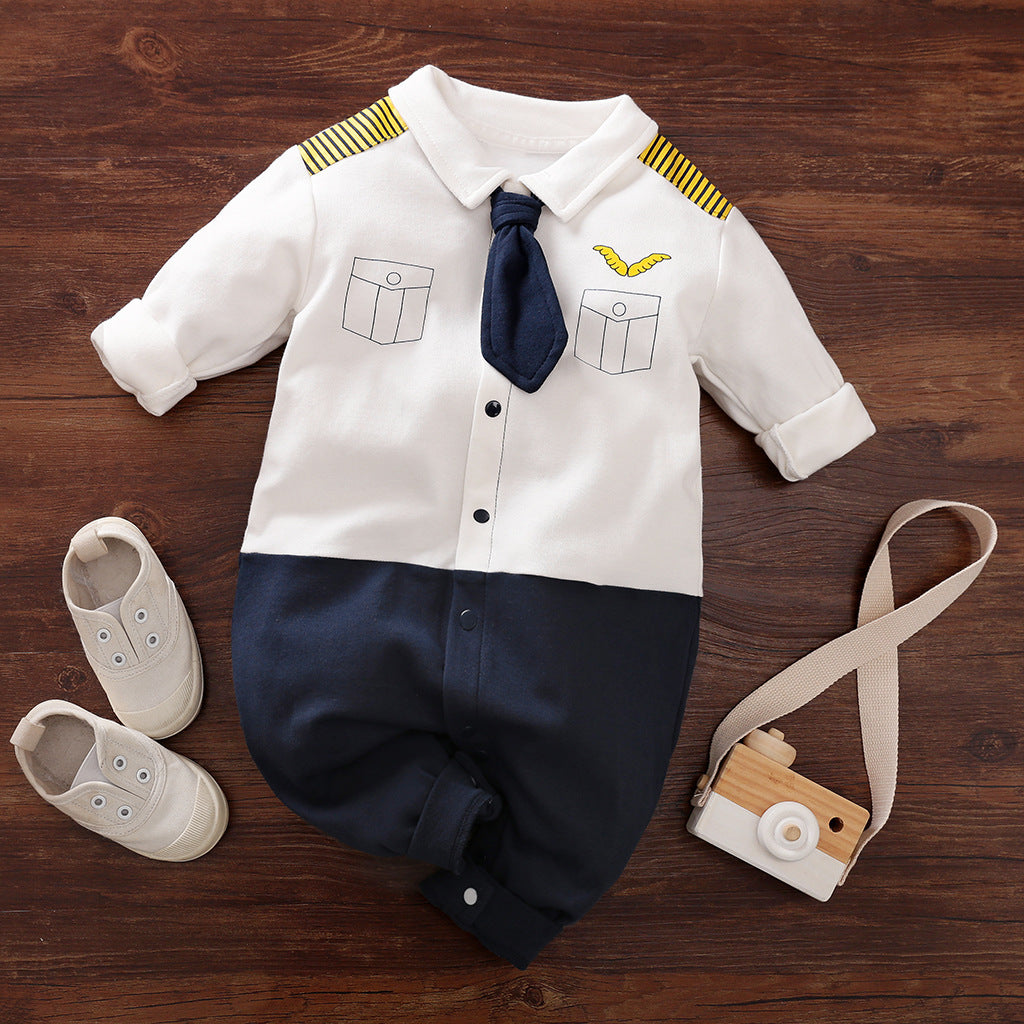 Gentleman's Baby Clothes, Long-sleeved Baby Clothes, Gentleman's Romper - Nyaabs