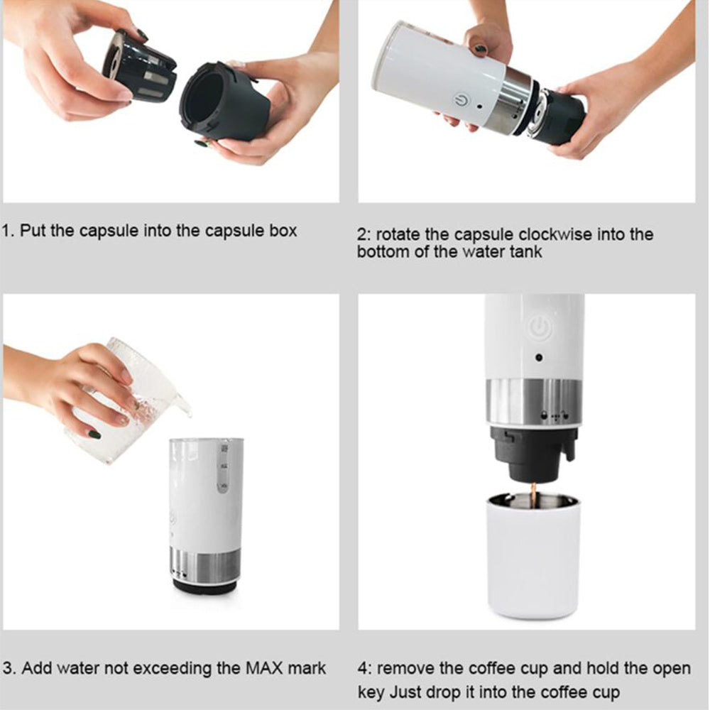 Portable Fully Automatic Coffee Machine Portable Espresso Machine Coffee Maker Coffee Machine Kitchen Gadgets - Nyaabs