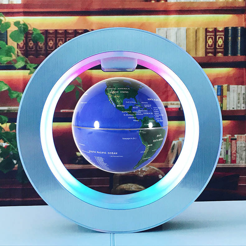 Round LED World Map Floating Globe Magnetic Levitation Light Anti Gravity Magic - Nyaabs