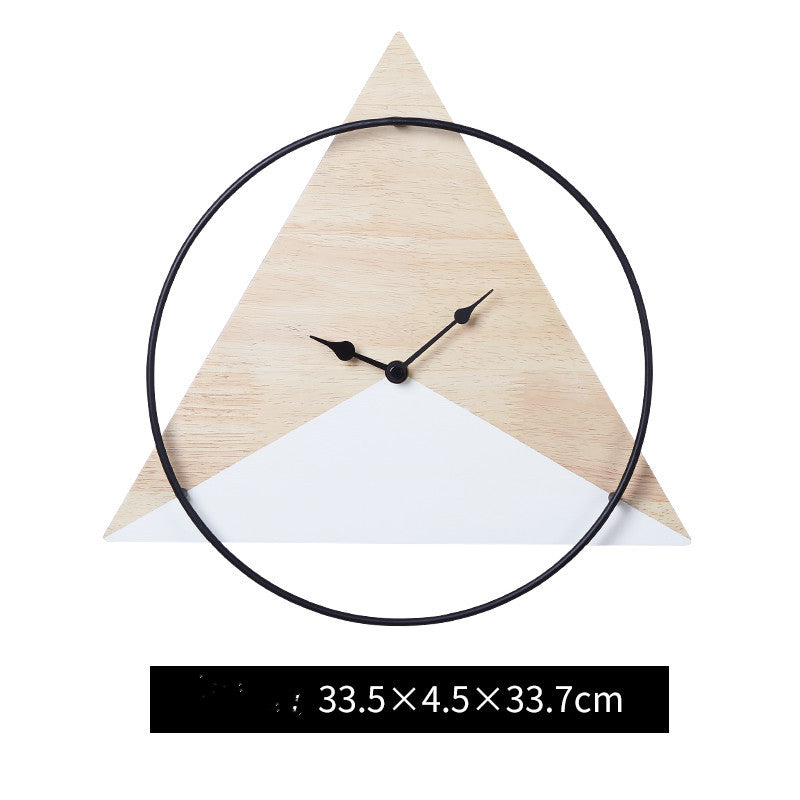 Modern Design Wall Clock Minimalism Art Silent Geometry Wooden - Nyaabs