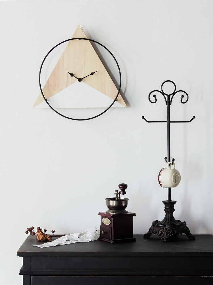 Modern Design Wall Clock Minimalism Art Silent Geometry Wooden - Nyaabs