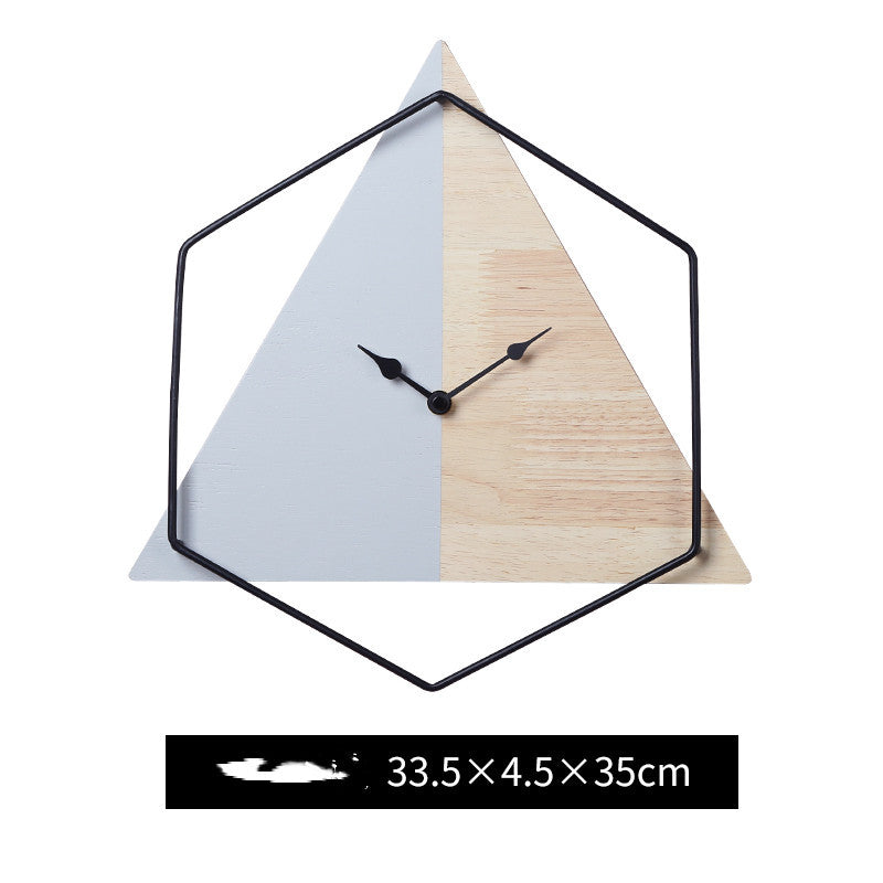 Modern Design Wall Clock Minimalism Art Silent Geometry Wooden - Nyaabs