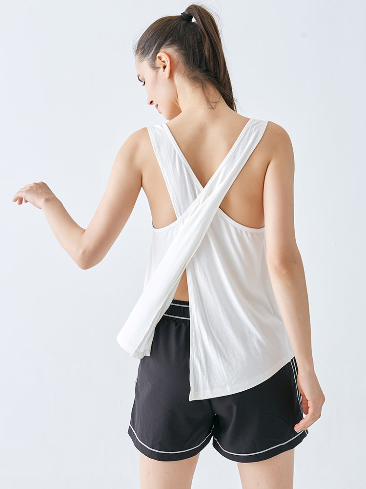 Sports Sleeveless T-shirt Loose Quick-drying Blouse Yoga Wear Blouse - Nyaabs