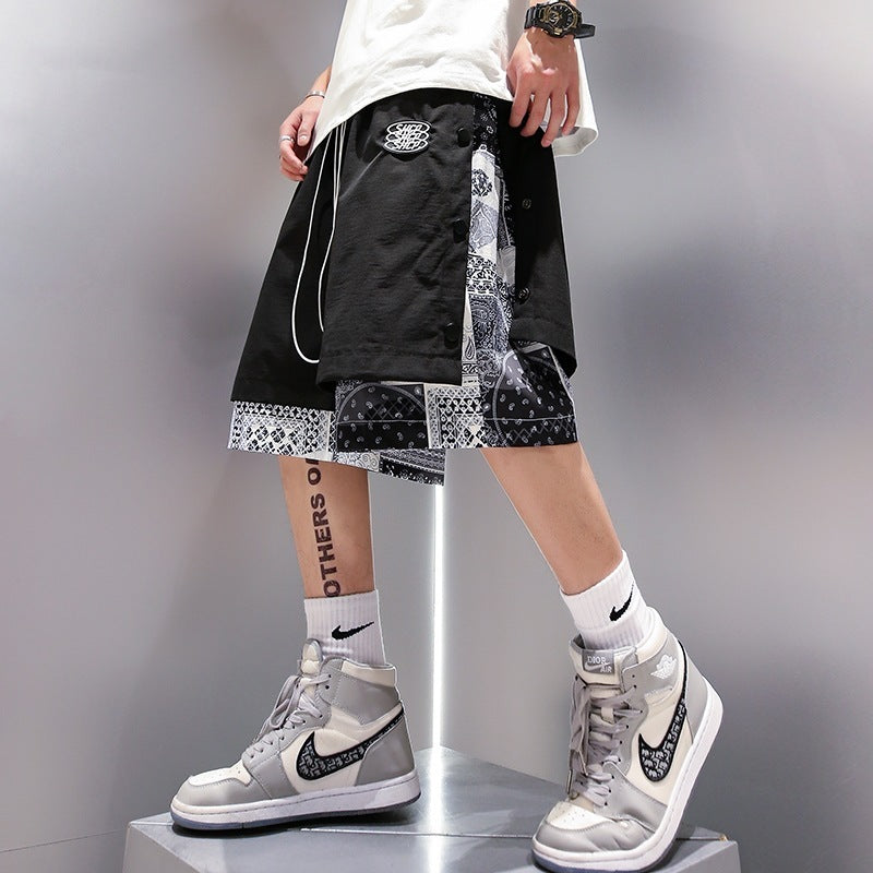 Wear Basketball Fake Two-piece Five-point Pants Outside Sports - Nyaabs