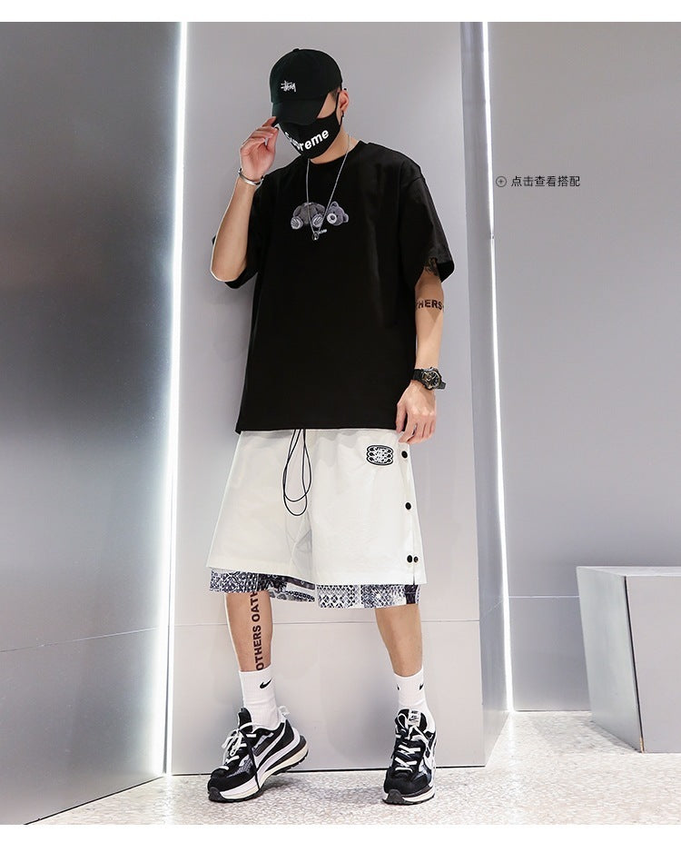 Wear Basketball Fake Two-piece Five-point Pants Outside Sports - Nyaabs