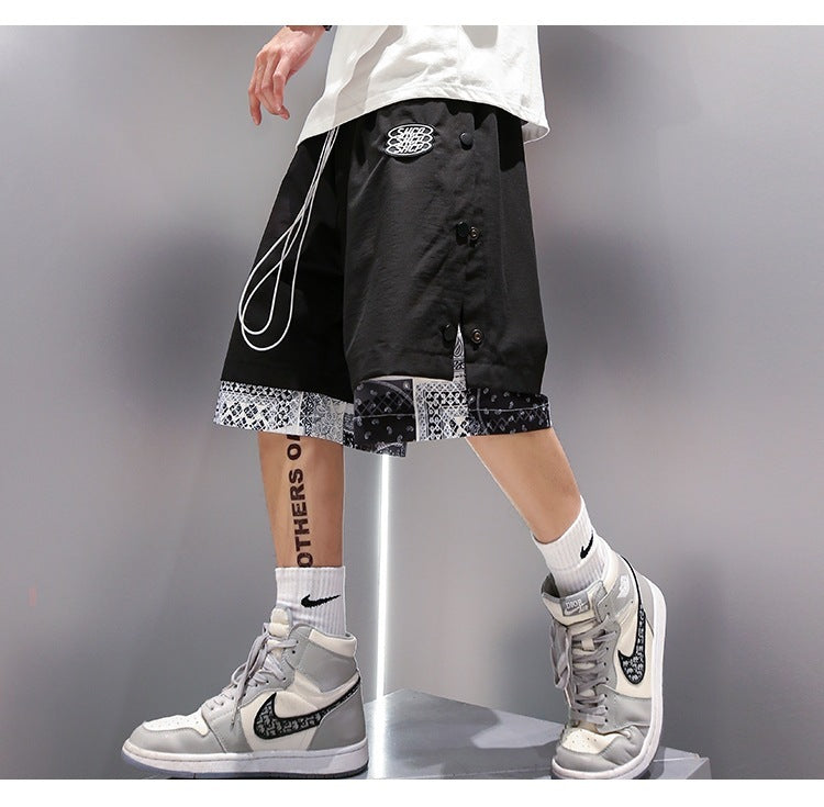 Wear Basketball Fake Two-piece Five-point Pants Outside Sports - Nyaabs