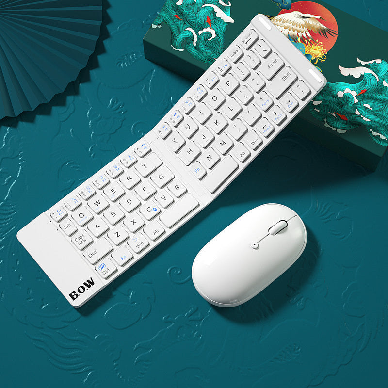 New Style Folding Bluetooth Keyboard And Mouse Set Wireless Mute Portable Keyboard For Business And Travel nyaabs.com