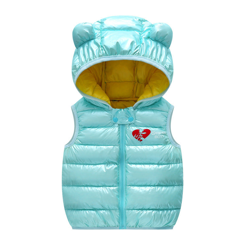 Children Warm Down Vest Autumn Baby Boys Girls Sleeveless Waistcoat Kids Outerwear Vests Children Hooded Jackets - Nyaabs