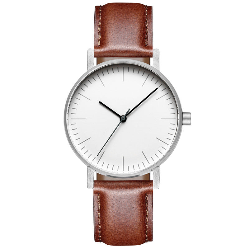 Simple leather wristwatch for men and women - Nyaabs