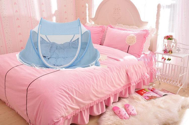 Foldable  Baby Bed Net With Pillow Net 2pieces Set - Nyaabs