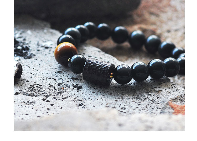 Obsidian bracelet for men - Nyaabs