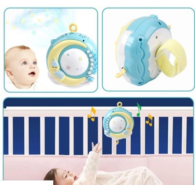 Baby Rattles Crib Mobiles Toy Holder Rotating Mobile Bed Bell Musical Box Projection Newborn Infant Baby Boy Toys - Nyaabs