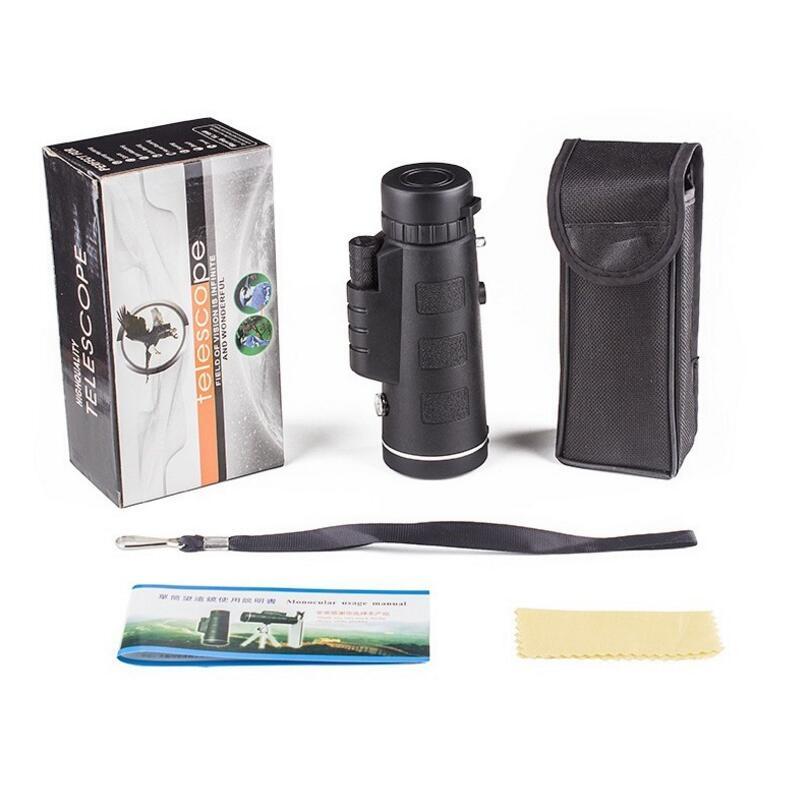 Compatible with Apple, Monocular Telescope Zoom Scope with Compass Phone Clip Tripod - Nyaabs