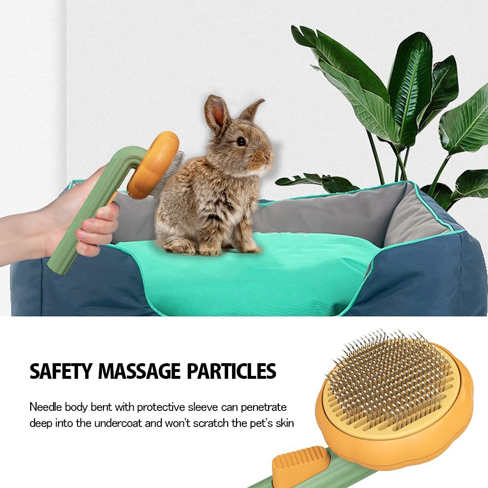 Pet Pumpkin Brush, Pet Grooming Self Cleaning Slicker Brush For Dogs Cats Puppy Rabbit, Cat Brush Grooming Gently Removes Loose Undercoat, Mats Tangled Hair Slicker Brush nyaabs.com