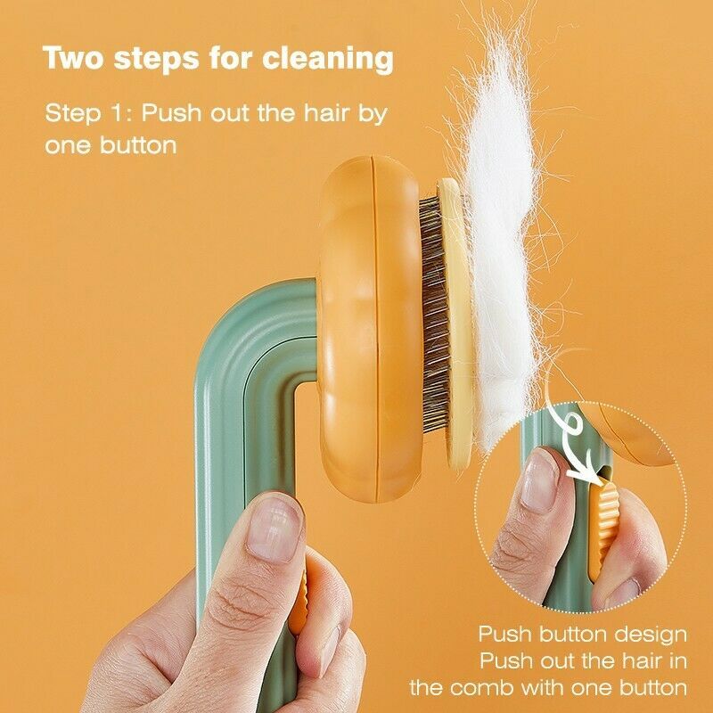 Pet Pumpkin Brush, Pet Grooming Self Cleaning Slicker Brush For Dogs Cats Puppy Rabbit, Cat Brush Grooming Gently Removes Loose Undercoat, Mats Tangled Hair Slicker Brush nyaabs.com