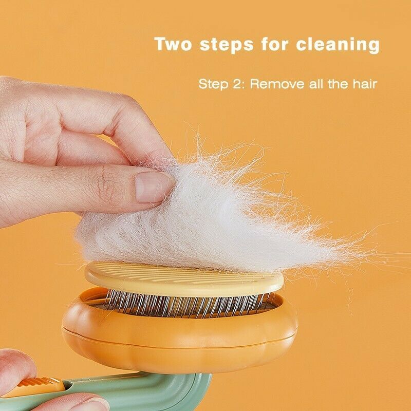 Pet Pumpkin Brush, Pet Grooming Self Cleaning Slicker Brush For Dogs Cats Puppy Rabbit, Cat Brush Grooming Gently Removes Loose Undercoat, Mats Tangled Hair Slicker Brush nyaabs.com